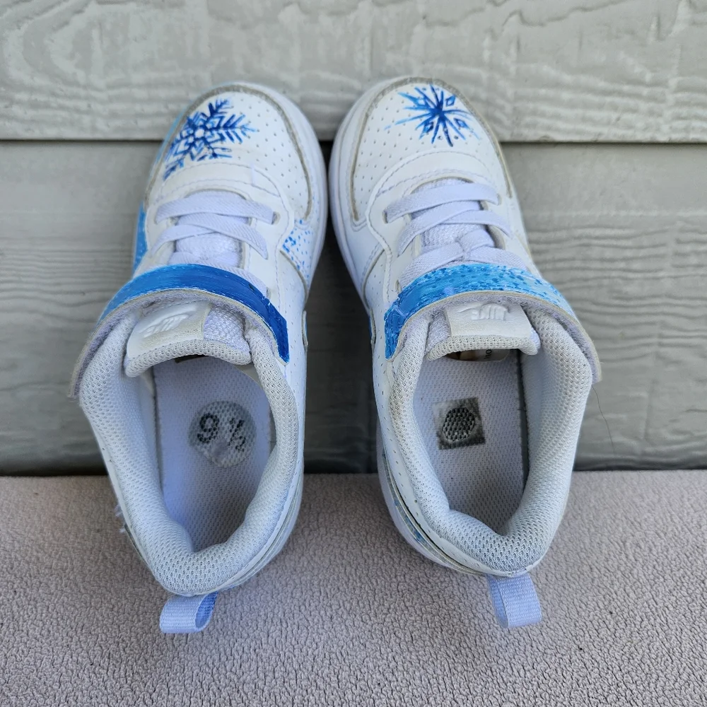 Nike Court Borough Low 2 Toddler Sneaker 10C White Frozen OOAK Olaf AV3172-100